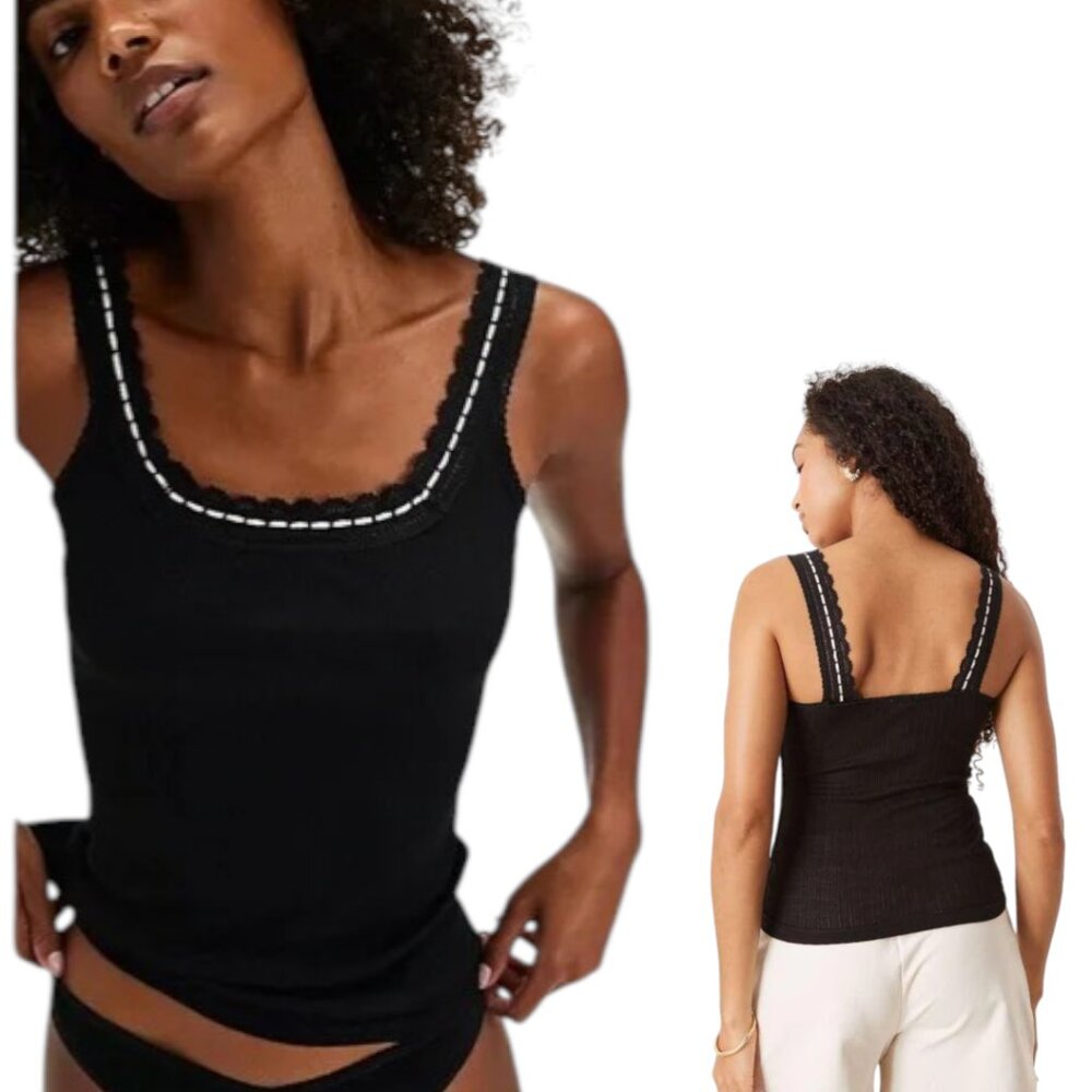 3769. FREE PEOPLE Only You Tank Top in Black NWT $38 - Picture 3 of 4